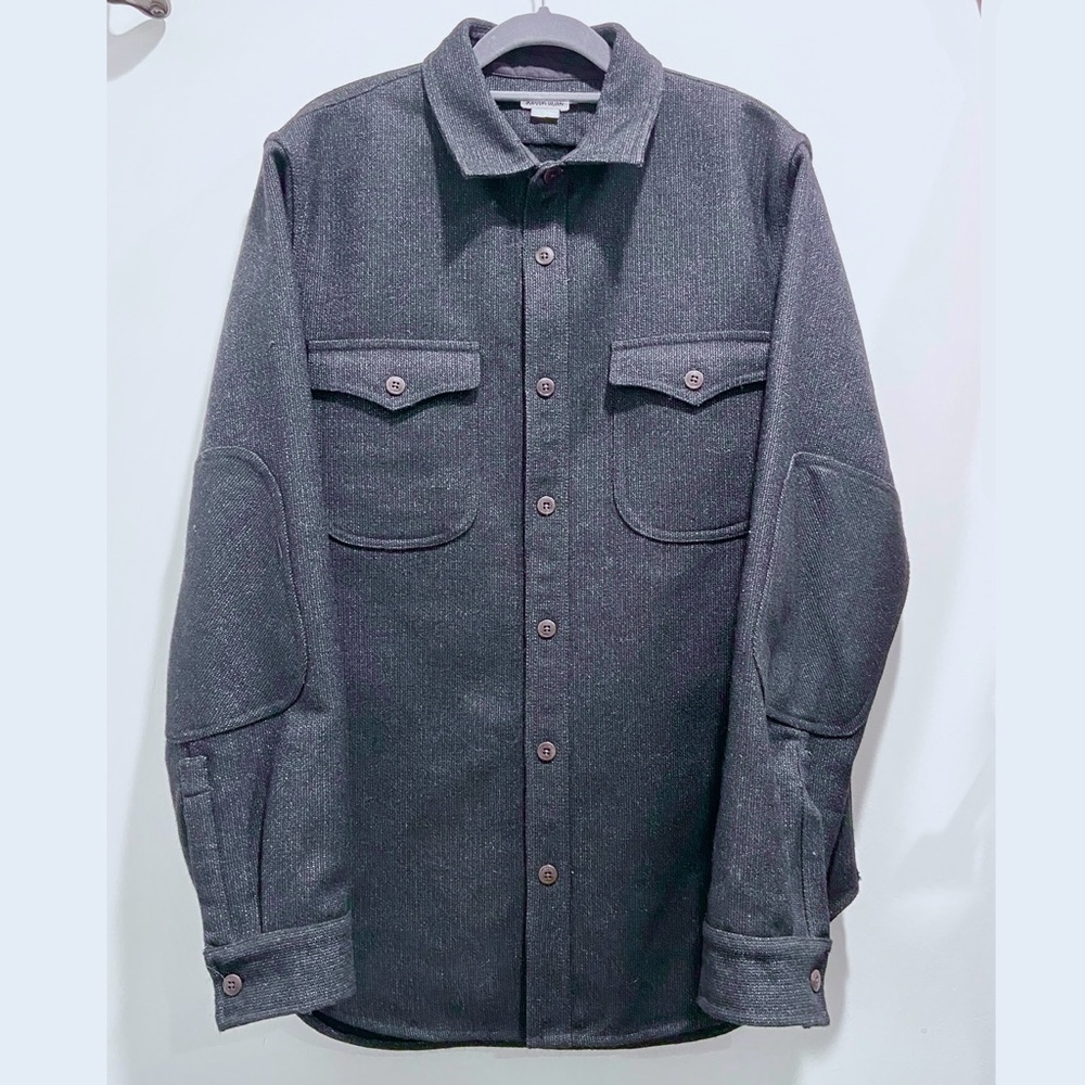 Steven Alan Wool Blend Charcoal Shirt Jacket Shacket Mens Large Western Pockets